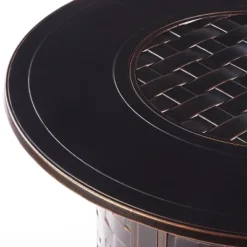 Oakland Living 5pc Deep Seating Swivel Aluminum Outdoor Patio Fire Pit Dining Set With 44" Round Fire Table With Weave Pattern Copper -Crosley Shop GUEST 6aa8bea6 da7f 46cb b4bc e8577518ee76