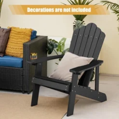 Costway Patio HIPS Adirondack Chair With Cup Holder Weather Resistant Outdoor 380 LBS Black/Teak/Green/Navy/Red/Gray/White/Yellow 21 Costway Patio HIPS Adirondack Chair With Cup Holder Weather Resistant Outdoor 380 LBS Black/Teak/Green/Navy/Red/Gray/White/Yellow -Crosley Shop GUEST 6ad8cc65 6c1c 4a12 a353 0f8a303a67fa