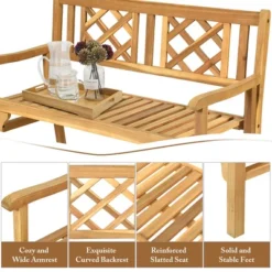 Costway Patio Outdoor Solid Wood Bench Folding Loveseat Chair Park Garden Deck Furniture 18 Costway Patio Outdoor Solid Wood Bench Folding Loveseat Chair Park Garden Deck Furniture -Crosley Shop GUEST 6c1e63ad 11c7 4f76 b831 5df0f3f697a1