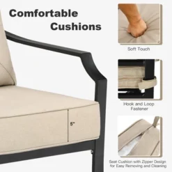 Costway 4 PCS Patio Furniture Set Cushion Sofa Loveseat Sectional Garden Deck Poolside -Crosley Shop GUEST 6c3edfa1 fe1f 4a93 8bff 29835001f688