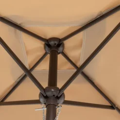 6pc Patio Dinning Set With 4 Folding Chairs Glass Table And Tan Umbrella Without Base - Crestlive Products -Crosley Shop GUEST 6c9ddf8a 7f43 47c7 9ec3 aa6029b3c638