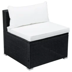 9pc Wicker Patio Set With Cushions - Black/Beige - GODEER -Crosley Shop GUEST 6d12e7cf 2851 4e19 82e3 eeec3817add2