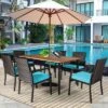 Tangkula 7- Piece Patio Dining Furniture Set Acacia Wood And Wicker Dining Table Armchairs Navy/Red/White/Turquoise 2 Tangkula 7- Piece Patio Dining Furniture Set Acacia Wood And Wicker Dining Table Armchairs Navy/Red/White/Turquoise -Crosley Shop GUEST 6e495ca7 95bc 40ff 8c31 a3e6b67d8df7