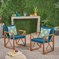 Andora 2pk Acacia Wood Club Chairs - Christopher Knight Home -Crosley Shop GUEST 6f02e3c5 56d8 4977 ac9c de0cbc022381