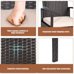 Tangkula 8PCS Conversation Wicker Set Patio Rattan Table&Cushioned Chair 15 Tangkula 8PCS Conversation Wicker Set Patio Rattan Table&Cushioned Chair -Crosley Shop GUEST 6f4aa980 ac7a 40fe 9dbd 7eeb925968d7