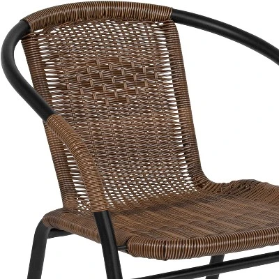 Emma And Oliver 2 Pack Rattan Indoor-Outdoor Restaurant Stack Chair With Curved Back 7 Emma And Oliver 2 Pack Rattan Indoor-Outdoor Restaurant Stack Chair With Curved Back - Image 5