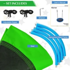 Costway 40'' Nest Tree Swing Outdoor Round Swing For Backyard BlueGreen -Crosley Shop GUEST 7018123a ba07 4fc2 9897 78b32762d97b