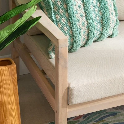 Linon Melita Acacia Two Seater Sofa Beige/White 8 Linon Melita Acacia Two Seater Sofa Beige/White - Image 6