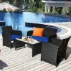 Costway 8PCS Patio Rattan Furniture Conversation Set Cushion Sofa Table Garden TurquoiseNavyBlackRed -Crosley Shop GUEST 70d5d102 5809 4ccb ab0c 0625757e9641