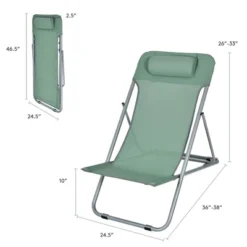 Costway Set Of 2 Beach Chair Portable 3-Position Lounge Chair W/ Headrest BlueGreenOrange -Crosley Shop GUEST 7109428f 027d 4b34 b1c1 6c145d213bf0