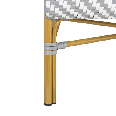 Dandra Herringbone Rattan Settee - Grey/White - Safavieh 9 Dandra Herringbone Rattan Settee - Grey/White - Safavieh - Image 7