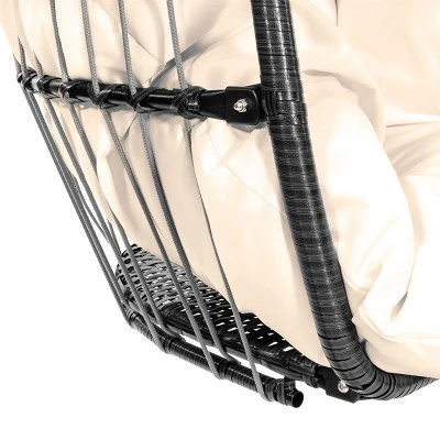 Egg Style Hanging Chair Cream W/Deep Cushion Soft Relaxing Luxury 7 Egg Style Hanging Chair Cream W/Deep Cushion Soft Relaxing Luxury - Image 5