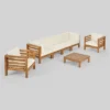 Oana 7pc Acacia Wood Sofa & Coffee Table Chat Set Teak/Beige - Christopher Knight Home 2 Oana 7pc Acacia Wood Sofa & Coffee Table Chat Set Teak/Beige - Christopher Knight Home -Crosley Shop GUEST 715f5d49 2f7f 41fa 8055 7a5de6e28926