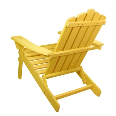 Northlight 36" Yellow Classic Folding Wooden Adirondack Chair 6 Northlight 36" Yellow Classic Folding Wooden Adirondack Chair - Image 4