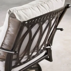 5pc Outdoor Set With 44" Round Aluminum Fire Table Set With 4 Swivel Rocking Chairs & Wind Blocker Lid - Oakland Living -Crosley Shop GUEST 758a75c9 e1ad 4e34 baa0 0db07c334369 2