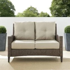 Rockport Outdoor Wicker High Back Loveseat - Crosley -Crosley Shop GUEST 75c0c068 c1a8 4d2e 9e63 f7dfd0a7b8ee