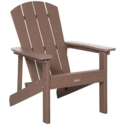 Outsunny Plastic Adirondack Chair, Outdoor Fire Pit Seating HDPE Lounger Chair With High Back And Wide Seat For Patio, Backyard, Garden -Crosley Shop GUEST 75c6c51d bfa9 4ade 89f9 f0e915961b17