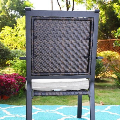 5pc Patio Set With Steel Table & Wicker Rattan Dining Chairs With Cushions - Captiva Designs 17 5pc Patio Set With Steel Table & Wicker Rattan Dining Chairs With Cushions - Captiva Designs - Image 15