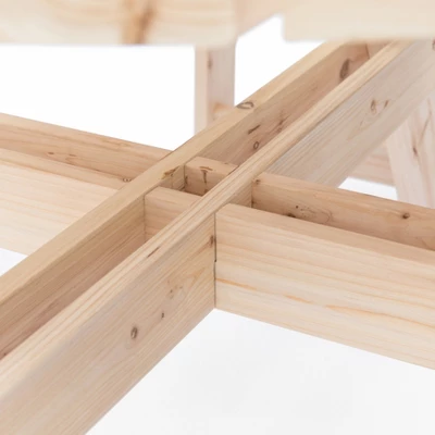 Gardenised Wooden Outdoor Patio Garden Round Picnic Table With Bench, 8 Person- Natural 9 Gardenised Wooden Outdoor Patio Garden Round Picnic Table With Bench, 8 Person- Natural - Image 7