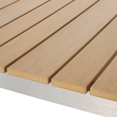 Cibola Outdoor Aluminum Rectangle Dining Table - Natural/Silver - Christopher Knight Home 7 Cibola Outdoor Aluminum Rectangle Dining Table - Natural/Silver - Christopher Knight Home - Image 5