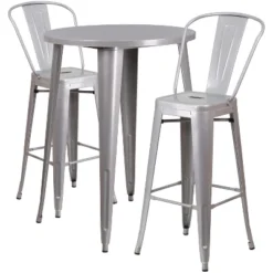 Flash Furniture Commercial Grade 30" Round Metal Indoor-Outdoor Bar Table Set With 2 Cafe Stools 18 Flash Furniture Commercial Grade 30" Round Metal Indoor-Outdoor Bar Table Set With 2 Cafe Stools -Crosley Shop GUEST 77b18f3b 1d8c 4174 be75 81bbf7a1ec71