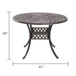 Kinger Home 41-inch Patio Dining Table, Round Outdoor Dining Table, Cast Aluminum Patio Furniture Table, Bronze -Crosley Shop GUEST 77f610bb e8ba 4127 8aff 29fe2d1dd0bb