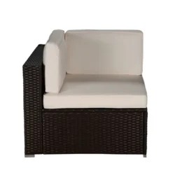 6pc Outdoor Rattan Wicker Conversation Set With Sofa, Chairs & Coffee Table - Brown/Beige - GODEER -Crosley Shop GUEST 78686e17 aa77 4037 a7bc ae3cfff07993 2