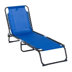 Outsunny Outdoor Folding Chaise Lounge Chair Portable Lightweight Reclining Garden Sun Lounger With 4-Position Adjustable Backrest For Patio, Deck, And Poolside -Crosley Shop GUEST 7882d5a3 20c9 4533 89bd 0d5d3659e8d1