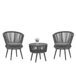 3pc Outdoor Wicker Conversation Set With Cushions - Dark Gray - GODEER 20 3pc Outdoor Wicker Conversation Set With Cushions - Dark Gray - GODEER -Crosley Shop GUEST 78bcfd1d a20a 4b63 b510 ae2f7a83846d