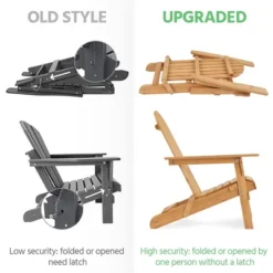 Yaheetech 2-piece Folding Adirondack Chair Solid Wood Outside Chair, Brown -Crosley Shop GUEST 792021a1 2aaa 4913 8587 a7b8fbef1efb 1