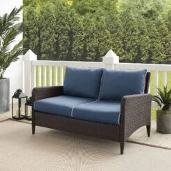 Kiawah Outdoor Wicker Loveseat Blue - Crosley 12 Kiawah Outdoor Wicker Loveseat Blue - Crosley -Crosley Shop GUEST 79607747 de8f 4cb9 bd1a 1ef14d948d70
