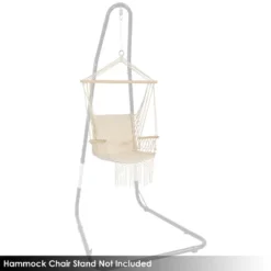 Sunnydaze Decor Sunnydaze Outdoor Printed Polycotton Fabric Hammock Chair With Armrests And Hardwood Spreader Bar - 300 Lb Capacity - Natural -Crosley Shop GUEST 797fbeb1 43ba 4e83 8f26 c0276ea636b3