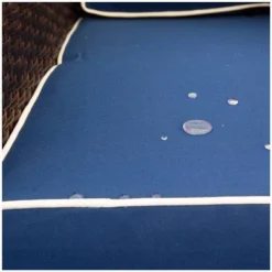 3pc Wicker Patio Sectional Seating Set With Cushions - Brown/Blue - GODEER -Crosley Shop GUEST 7a47a52d 24e6 4b61 94f9 dae8a2877148