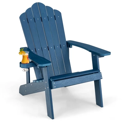Costway Patio HIPS Adirondack Chair With Cup Holder Weather Resistant Outdoor 380 LBS Black/Teak/Green/Navy/Red/Gray/White/Yellow 15 Costway Patio HIPS Adirondack Chair With Cup Holder Weather Resistant Outdoor 380 LBS Black/Teak/Green/Navy/Red/Gray/White/Yellow - Image 13