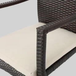 Geelong 7pc Acacia Wood & Wicker Patio Dining Set - Brown - Christopher Knight Home -Crosley Shop GUEST 7b5d0ab2 707c 411f 95f6 eaf09b2766bf