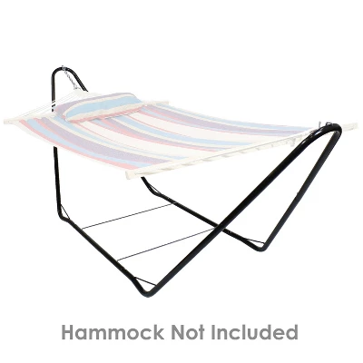 Sunnydaze Decor Sunnydaze Portable Heavy-Duty Steel Hammock Stand Only For Camping And Spreader Bar Styles - 330 Lb Capacity/10' Stand - Black 8 Sunnydaze Decor Sunnydaze Portable Heavy-Duty Steel Hammock Stand Only For Camping And Spreader Bar Styles - 330 Lb Capacity/10' Stand - Black - Image 6