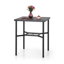 5pc Outdoor Bar Set With Cushions & Square Metal Table With Umbrella Hole - Captiva Designs -Crosley Shop GUEST 7d6e1763 55be 4060 acfd eca4405c9e7d