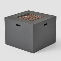 Julian 5pc Faux Wicker Swivel Club Chair & Square Fire Pit Set - Dark Brown/Dark Gray - Christopher Knight Home -Crosley Shop GUEST 7d932a9b dec2 4e0c 9392 1275f726bd6c