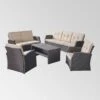 Sanger 5pc Wicker Chat Set - Dark Brown - Christopher Knight Home -Crosley Shop GUEST 7daa009a 7f35 49b6 a105 d7df39851d12