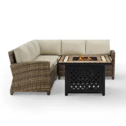 Bradenton 4pc Outdoor Wicker Sectional Set With Fire Table - Crosley -Crosley Shop GUEST 7e84992f 2996 4904 ab2f b7f5210047e7