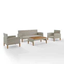 Capella Outdoor Wicker 4 Pc Sofa With Two Chairs And Coffee Table Set Gray/Acorn - Crosley 17 Capella Outdoor Wicker 4 Pc Sofa With Two Chairs And Coffee Table Set Gray/Acorn - Crosley -Crosley Shop GUEST 7ea3c9ab afab 4efa 99f6 deabf853d275