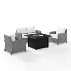 Bradenton 4pc Wicker Seating Set With Fire Table - Crosley 35 Bradenton 4pc Wicker Seating Set With Fire Table - Crosley -Crosley Shop GUEST 7ed80329 2bae 40ab 8ca0 d68a4dd50ed9