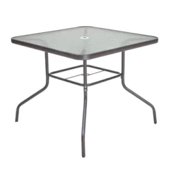 5pc Outdoor Steel Dining Set With Folding Chairs & Square Glass Table Top Beige - Crestlive Products -Crosley Shop GUEST 7f3d5c07 4147 426b b1d7 e6d40d3cac0a