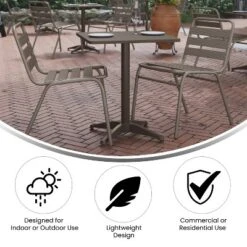 Emma And Oliver 23.5'' Square Aluminum Indoor-Outdoor Table Set With 2 Slat Back Chairs -Crosley Shop GUEST 7f98dcad 3462 403e 8050 cdba6ef5d353