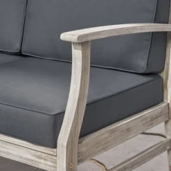 Perla 4pc Acacia Wood Sectional Sofa Light Gray/Dark Gray - Christopher Knight Home -Crosley Shop GUEST 7fa27e85 e27b 489e 989b 9137f601c8a8