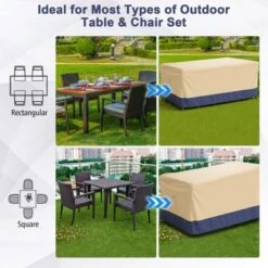 Costway Patio 90''x50'' Dining Set Cover Rectangle Table Chair Waterproof Handle Air Vent -Crosley Shop GUEST 811bc72a 1f36 4c2b 8b93 e96d90f52cf4