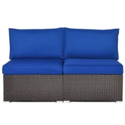 Costway 2PCS Patio Rattan Armless Sofa Sectional Furniture -Crosley Shop GUEST 8179fc51 062d 49f3 8537 06b472f7c43c