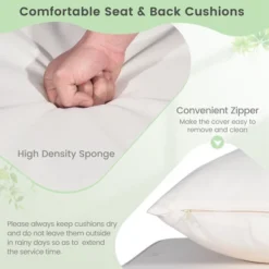 Costway Patio Swing Chair 2-Person Hanging Seat Outdoor Wicker Loveseat Cushioned Porch -Crosley Shop GUEST 83e260e5 7256 4a92 96b8 06d4acd55ece