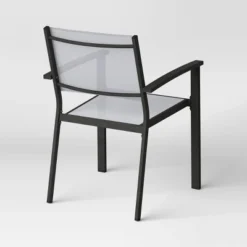 2pc Ryegate Weathered Teak Sling Outdoor Patio Dining Chairs Arm Chairs Gray - Threshold™ -Crosley Shop GUEST 84955e75 3ec0 44c5 927e db67c16c3cae