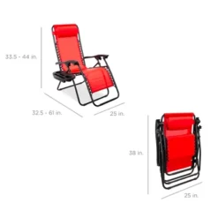 Best Choice Products Set Of 2 Zero Gravity Lounge Chair Recliners For Patio, Pool W/ Cup Holder Tray -Crosley Shop GUEST 84d5c314 b4ee 496b a4a2 32600a1ff964